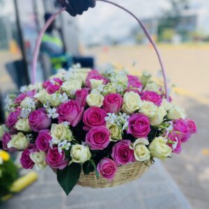 Hanging Pink & Purple Basket