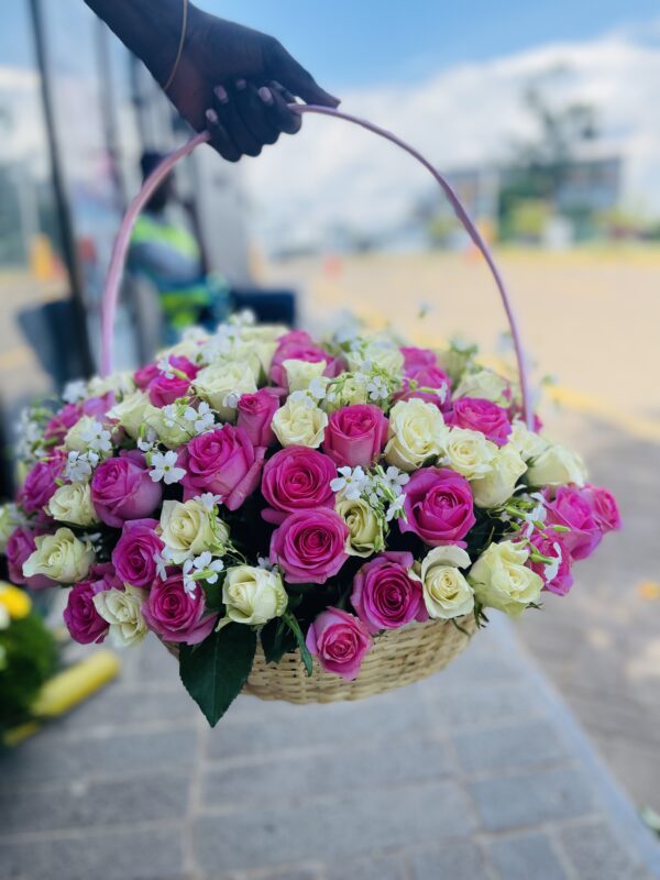 Hanging Pink & Purple Basket