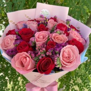 Royal Red & Pink Rose Bouquet