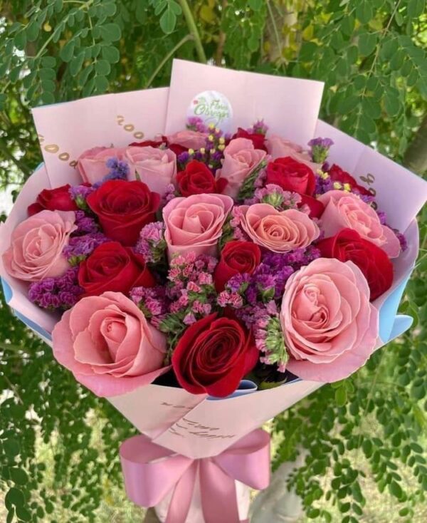 Royal Red & Pink Rose Bouquet