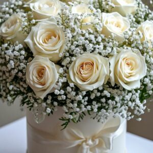 Creamy Pearl Rose Vase