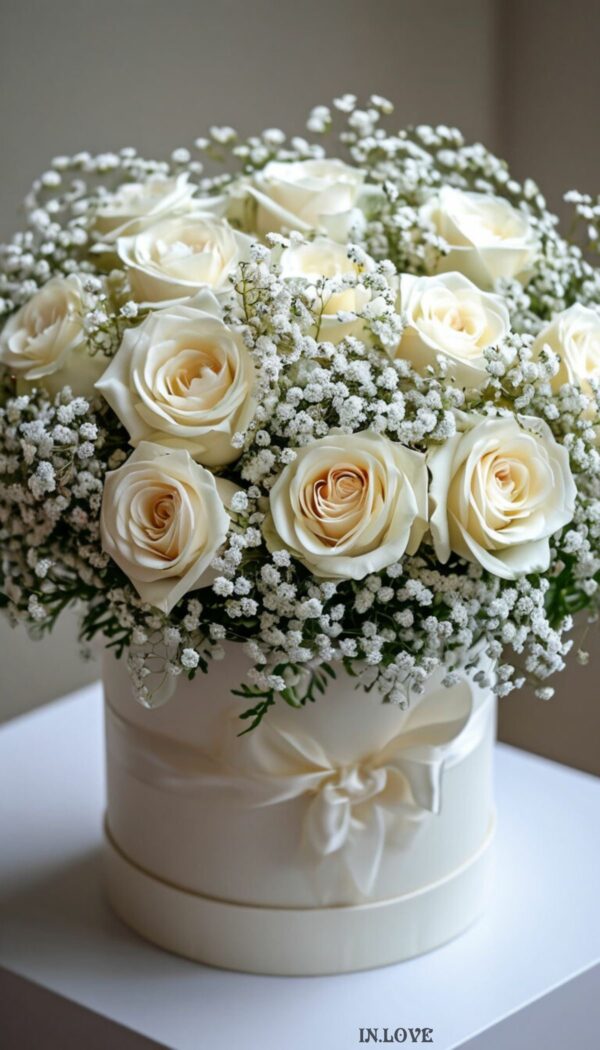 Creamy Pearl Rose Vase