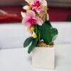Elegant Pink Orchid in Modern White Pot | Artificial Flower Décor – Kigali Flower Delivery