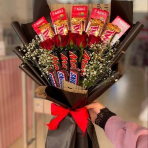 Sweet Love Combo – Red Roses & Chocolate Bouquet (Kigali Delivery)