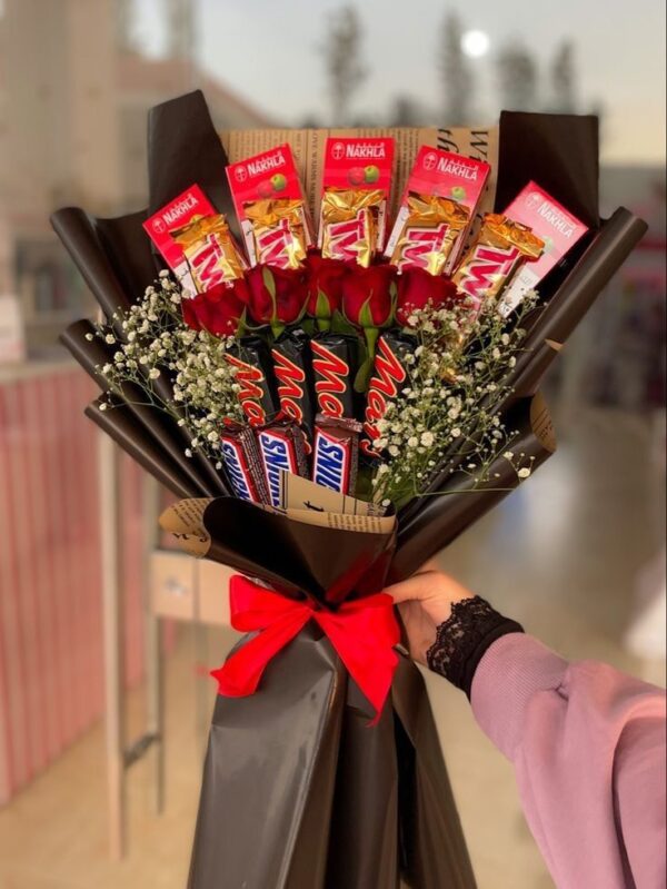 Sweet Love Combo – Red Roses & Chocolate Bouquet (Kigali Delivery)
