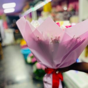 Luxe Romance – Pink & Red Rose Bouquet with Pearl Accents | Kigali Flower Delivery