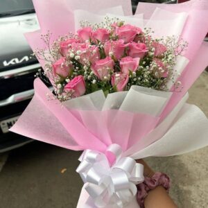 Elegant Pink Rose Bouquet – Romantic Flower Delivery in Kigali