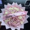 Blush Elegance – Pink & White Roses Birthday Bouquet | Kigali Flower Delivery