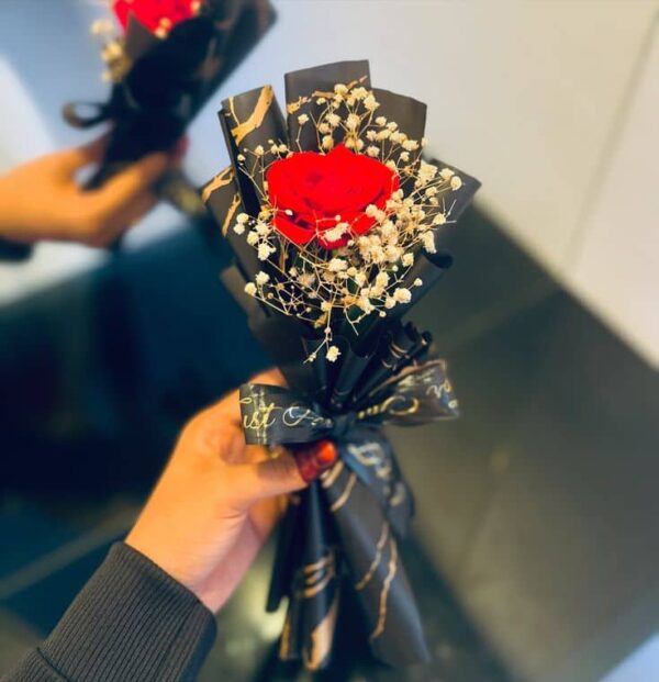 Forever Rose – Single Red Rose Mini Bouquet | Kigali Flower Delivery