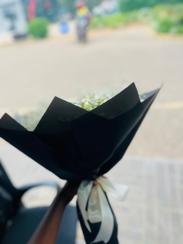 Butterfly Elegance – White Rose & Baby’s Breath Bouquet | Kigali Flower Delivery - Image 2