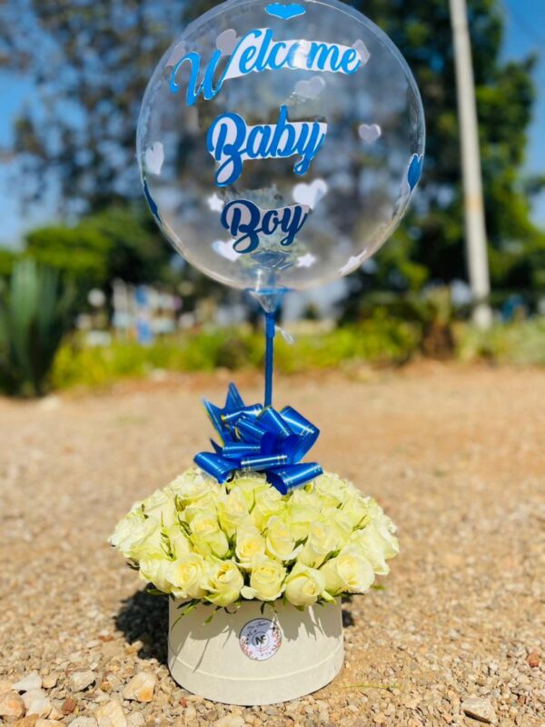 Welcome Baby Boy Flower Box