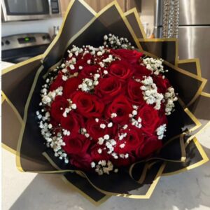 Royal Kigali Red Rose Bouquet – 25 Premium Stems