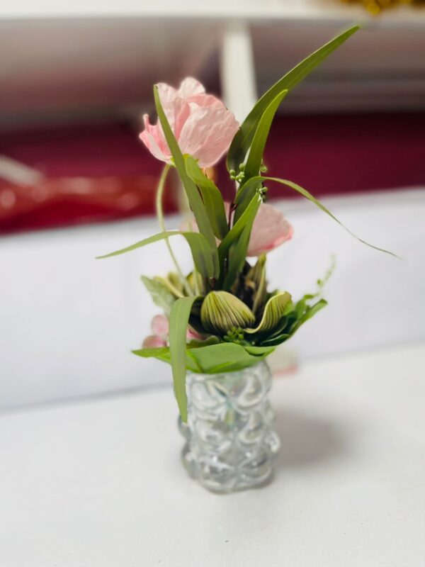 Blush Breeze – Romantic Pink Flower Vase Arrangement - Image 2