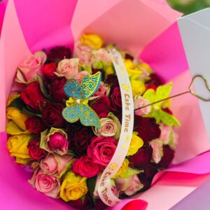 Celebration Mixed Rose Bouquet – Bold & Colorful Surprise