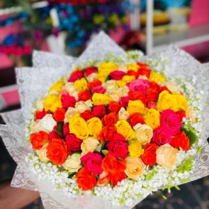Kigali Rainbow Rose Luxury Bouquet