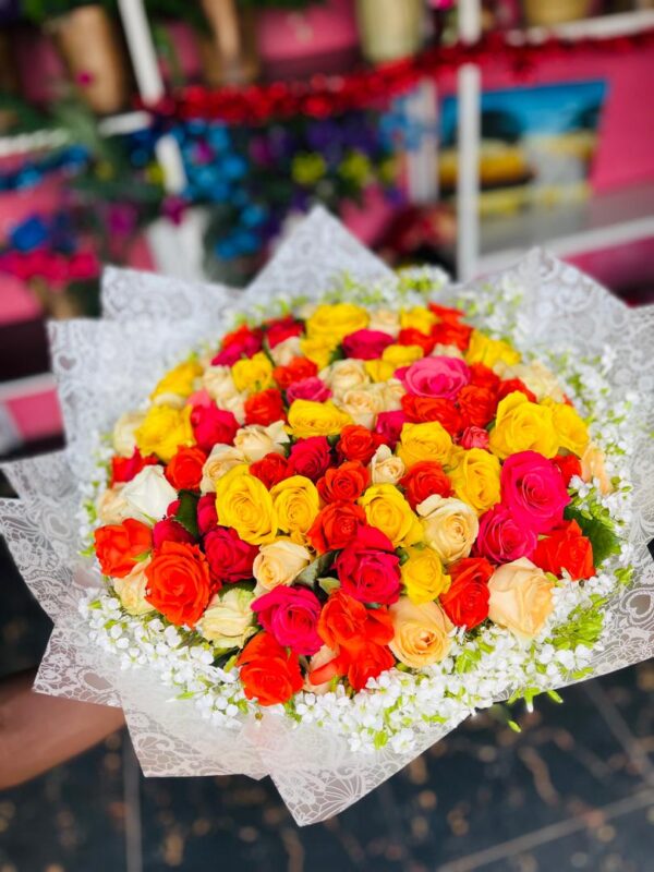 Kigali Rainbow Rose Luxury Bouquet