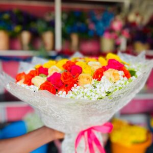 Kigali Rainbow Rose Luxury Bouquet