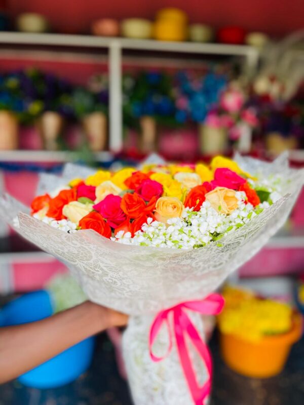 Kigali Rainbow Rose Luxury Bouquet - Image 3