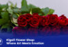 Elegant floral arrangement from a Kigali flower shop featuring fresh roses, lilies, and greenery in a stylish vase.