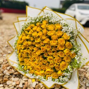 Golden Sunshine Rose Bouquet
