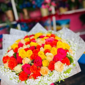 Rainbow Heartburst Bouquet